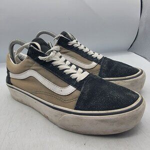 Vans Old Skool Womens 8.5 Brown Black Sneaker Shoes Casual Skate Walking Comfort